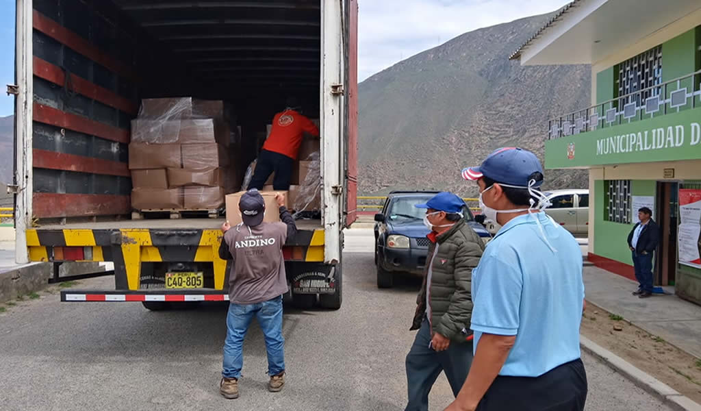 Antamina apoya a Gobiernos locales entregando paquetes básicos de víveres para 20 mil familias