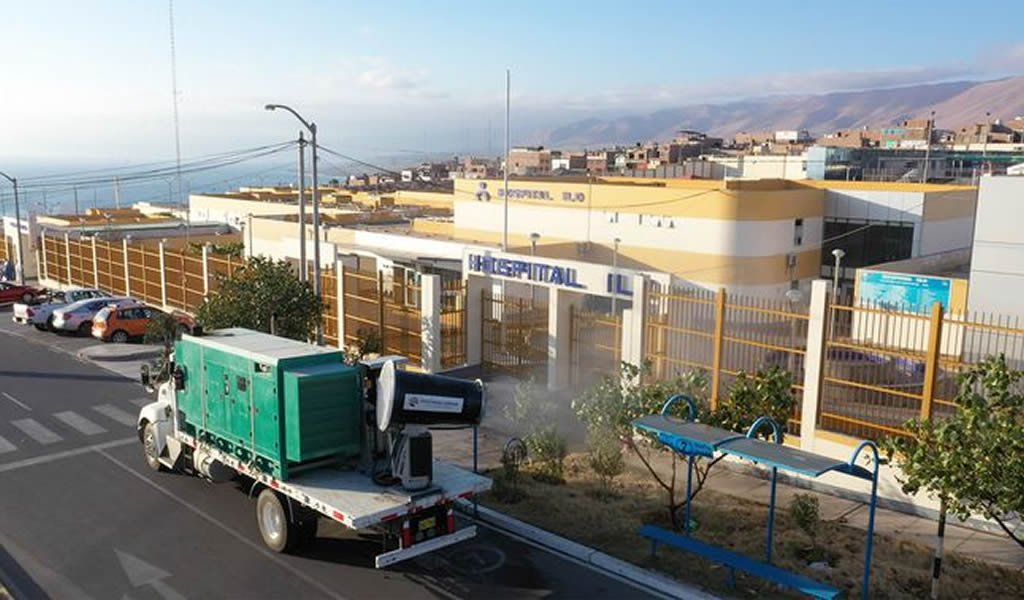 Southern Perú desinfectó hospitales de Ilo para evitar el contagio de Covid-19