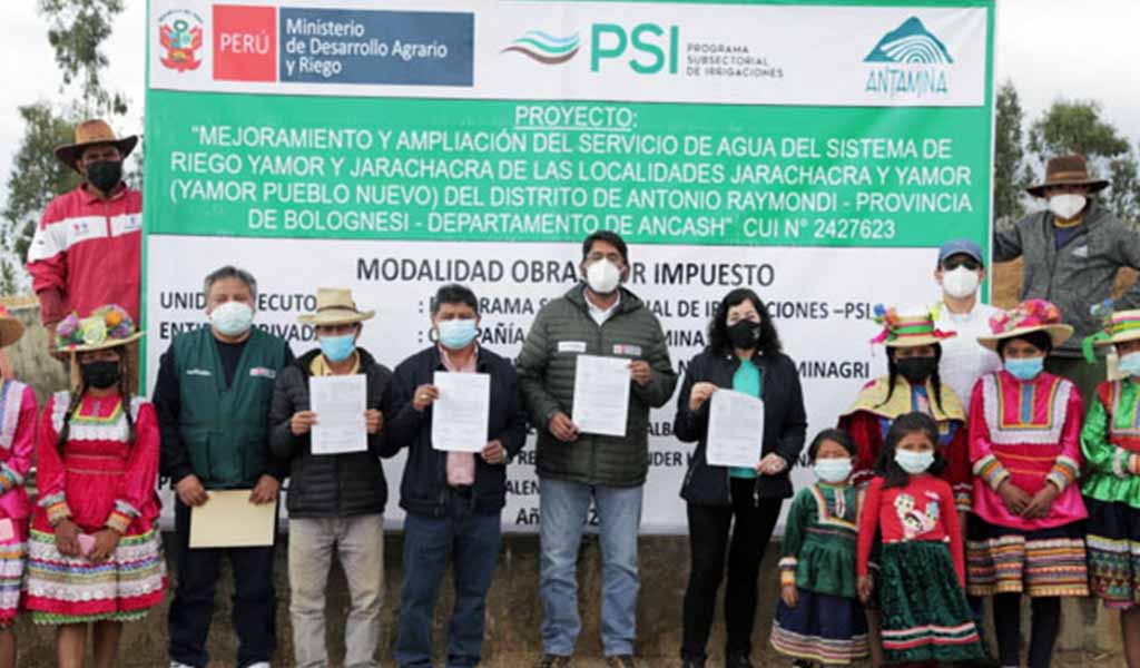 Colocan primera piedra de proyecto de sistema de riego en el distrito de Antonio Raymondi, Valle Fortaleza