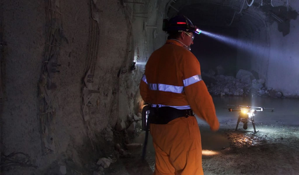 El Teniente implementa dron para modelar túneles 3D en mina subterránea