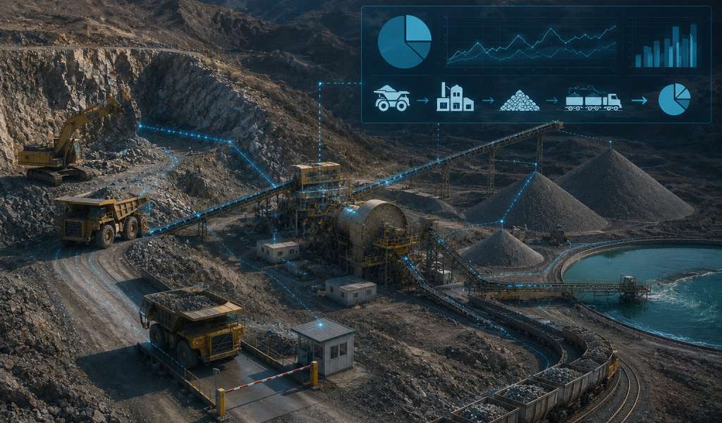 Balance de materiales en minería: control de entradas, salidas y pérdidas operacionales