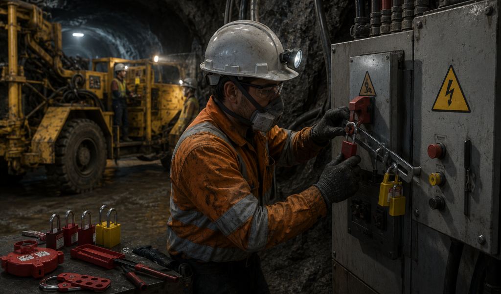 Control de energías peligrosas (LOTO) en minería: aplicación práctica y simulación